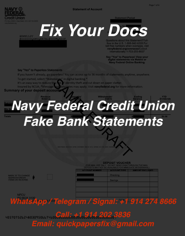 fake navy federal credit union bank statement